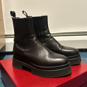 Tamara Mellon Black Leather Platform Boots